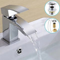Waterfall Mono Basin Mixer Tap Chrome Cloakroom Sink Faucet with Waste Set