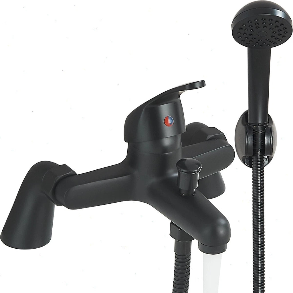 Luxury Bathroom Black Sink Bath Filler Tap Shower Mixer Taps with Hand Held Set