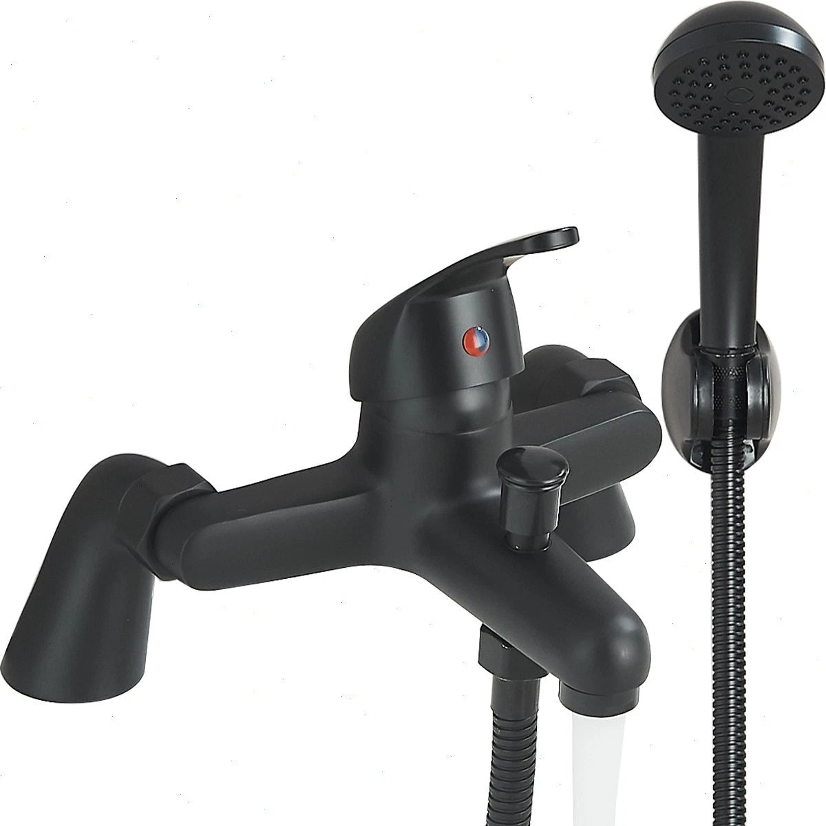 Luxury Bathroom Black Sink Bath Filler Tap Shower Mixer Taps with Hand Held Set