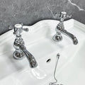 Cammie Basin Pillar Taps Traditional Cross Head Chrome Finish Bathroom Sink Taps