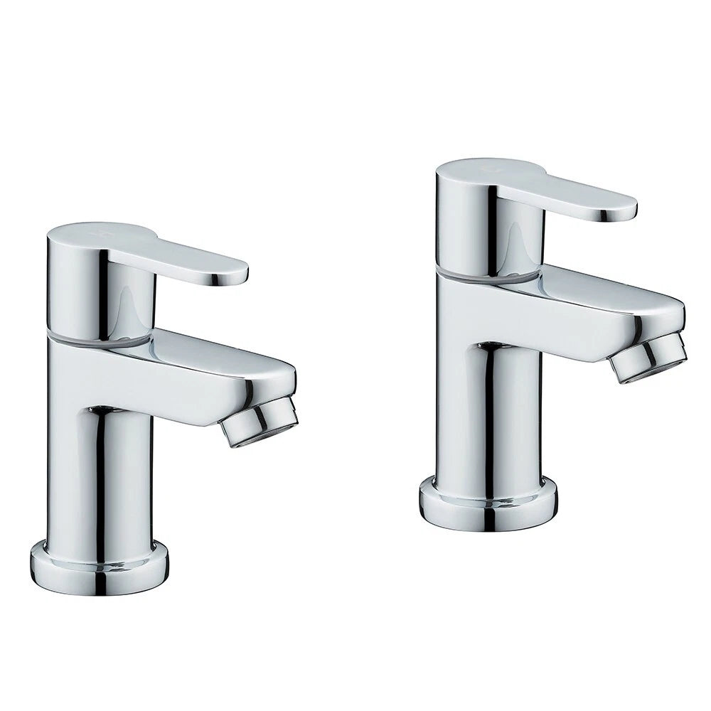 2 Taps Twin Hot Cold Pair Tap Modern Bath Bathroom Twin Bath Taps (Hot And Cold)
