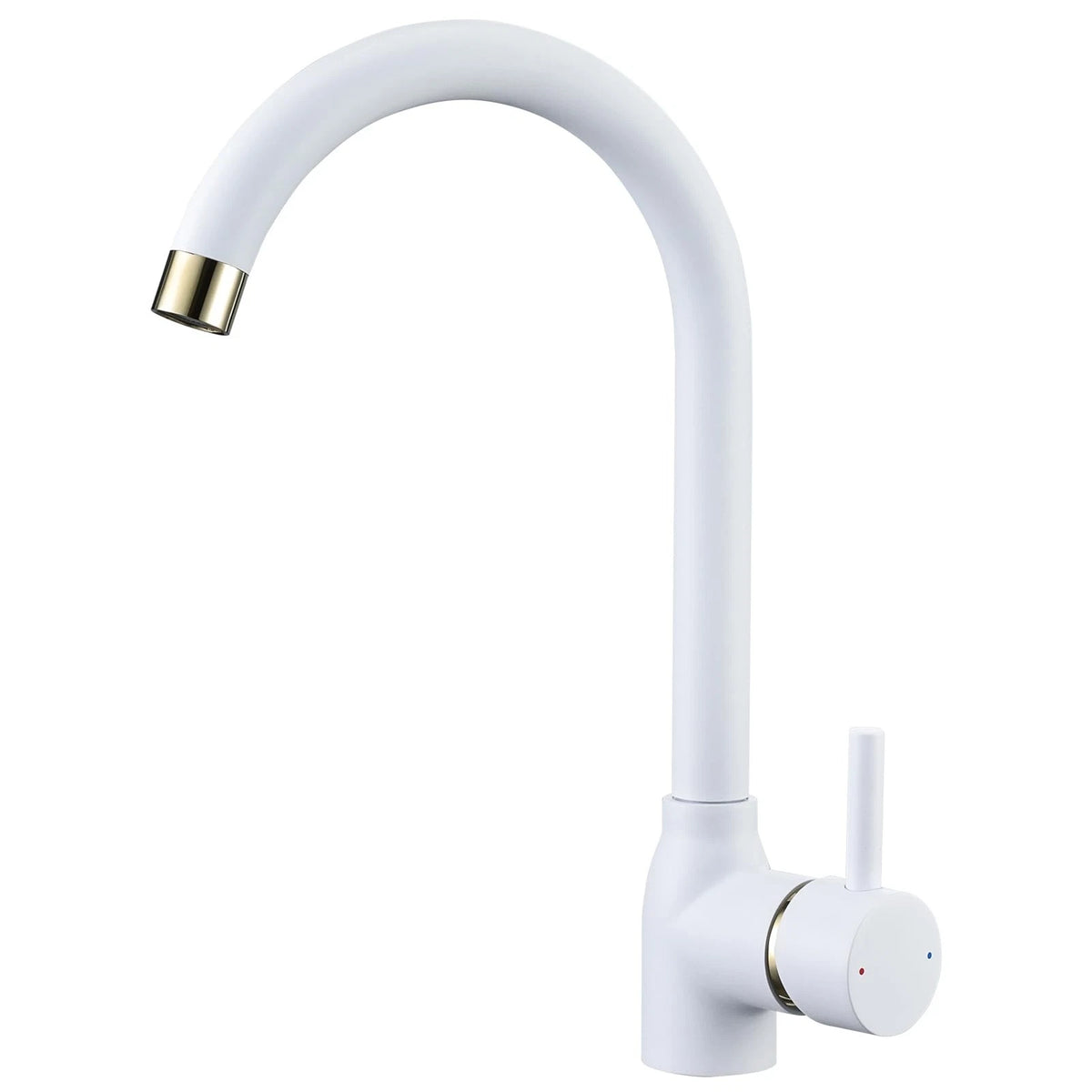 White Kitchen Taps Mixer Single Lever Monoblock Kitchen Sink Mixer Tap