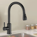 Kitchen Sink Mixer Taps Pull Out Spout Spray Single Lever Modern Mono Tap Black