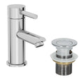 Modern Bathroom Mono Basin Sink Mixer Tap Slotted Waste Single Lever Chrome