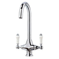 Kitchen Sink Tap Traditional Ceramic Levers Mono Mixer 1 Tap Hole CHROME