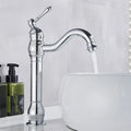 Cloakroom Waterfall Basin Mixer Tap Mono Tall Bathroom Sink Tap Chrome + Fixings