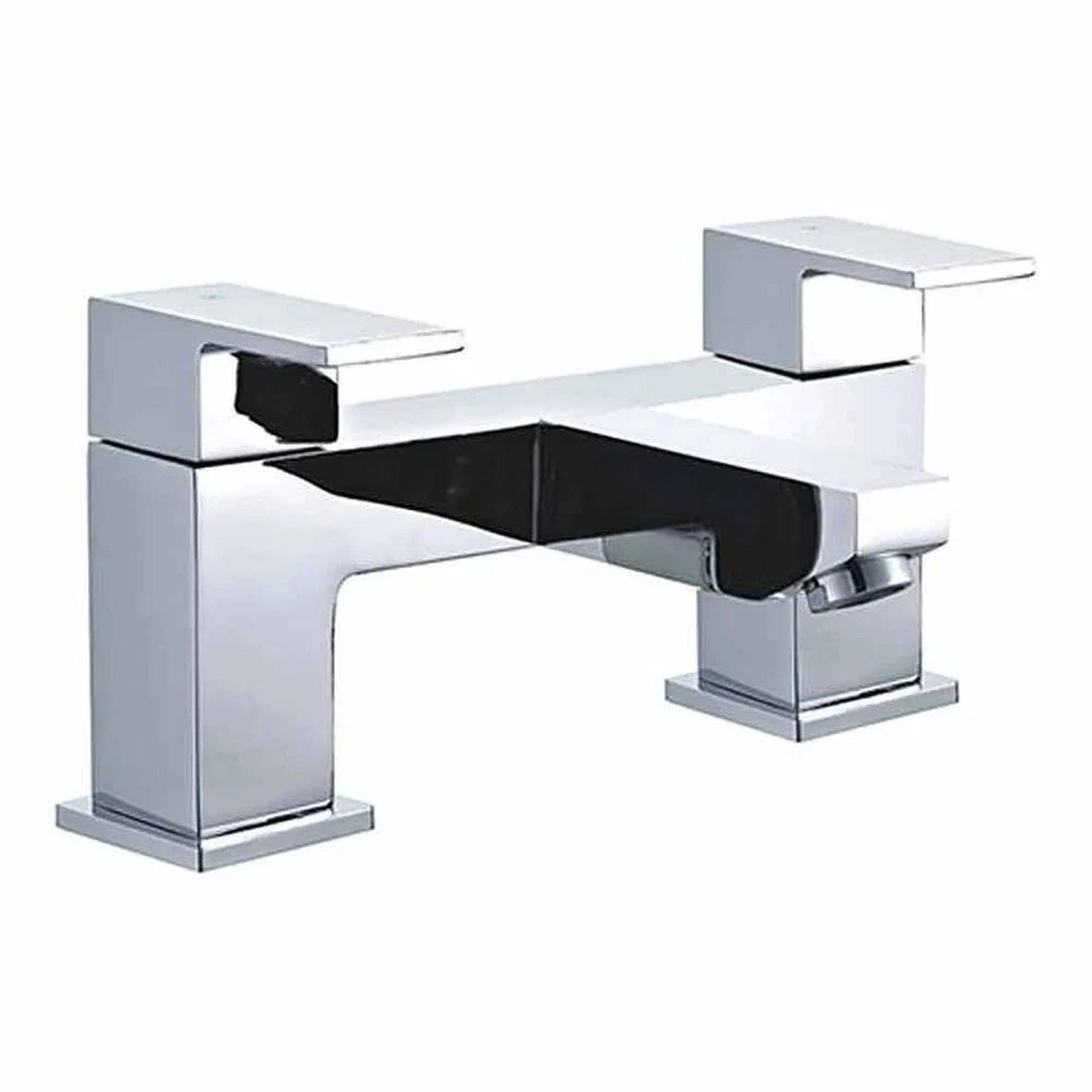 Aquadart Edgeware Bath Filler Tap Polished Chrome Dual Lever Deck Mounted