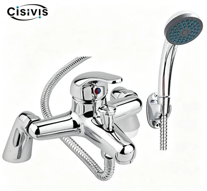 Luxury Bathroom Chrome Sink Bath Filler Tap Shower Mixer Taps with Hand Held Set