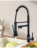 Matt Black Monobloc Kitchen Sink Mixer Tap with Pull Out Hose Spray Single Lever
