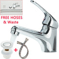 Cloakroom Basin Mixer Tap Chrome Basin Sink Mono Bathroom Tap + Fixings + Waste