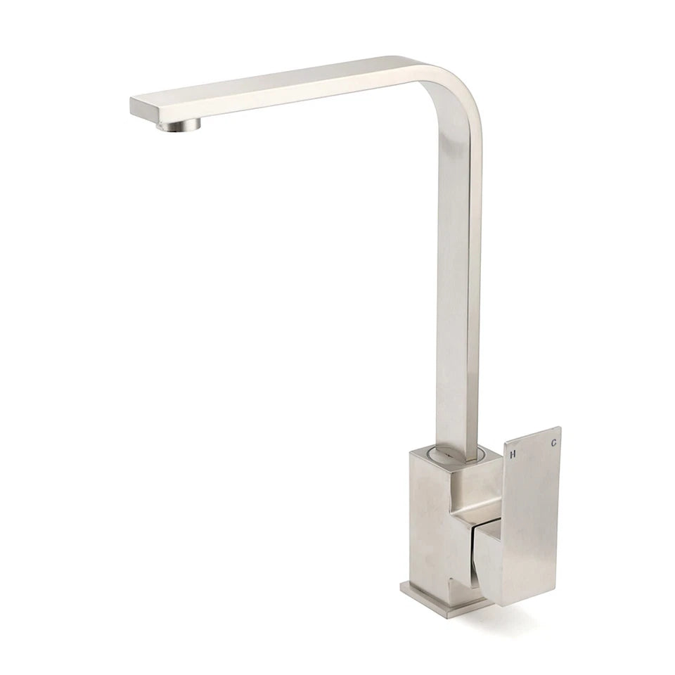 Kitchen Sink Mixer Tap Mono 360º Swivel Faucet Spout Brushed Steel/Black/Chrome