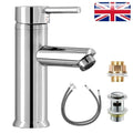 Cisivis Cloakroom Modern Bathroom Basin Sink Mono Chrome Mixer Tap & Waste Set