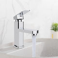 Waterfall Bathroom Basin Mono Mixer Tap Chrome Cloakroom with Flexible Hoses