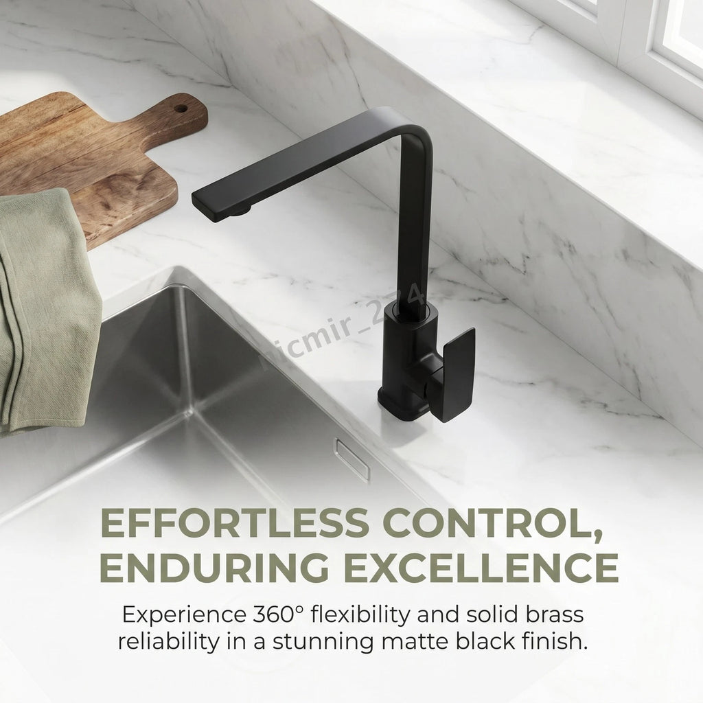 Kitchen Sink Mixer Taps Swivel Spout Single Lever Tap Mono Modern Faucet