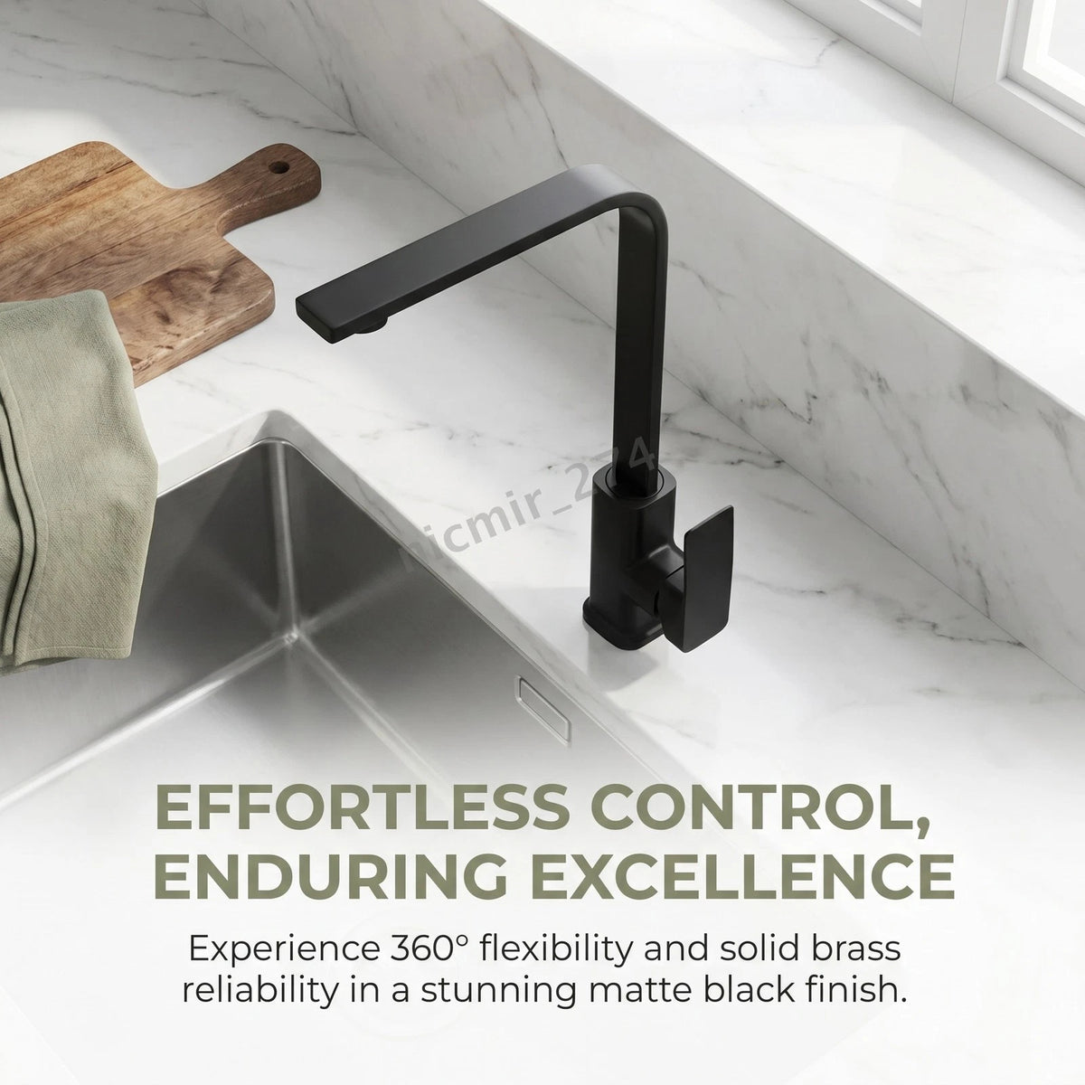 Kitchen Sink Mixer Taps Swivel Spout Single Lever Tap Mono Modern Faucet
