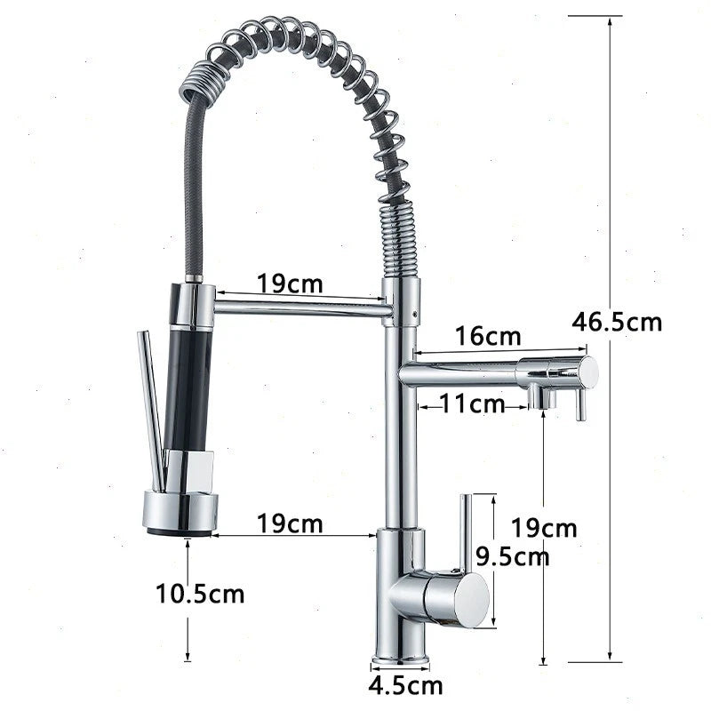 Modern Mono Pull Out Kitchen Mixer Tap 360° Dual Spout Spray Single Lever Chrome