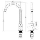 Brushed Brass Mixer Tap Kitchen Tap Single Handle C High Spout Tap-WRAS Approved