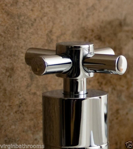 BATHROOM BASIN SINK HOT & COLD PAIR TAPS SET CHROME SOLID BRASS