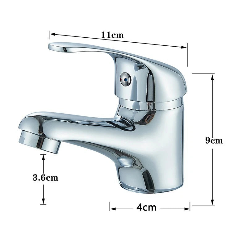 Cloakroom Basin Mixer Tap Chrome Basin Sink Mono Bathroom Tap + Fixings + Waste