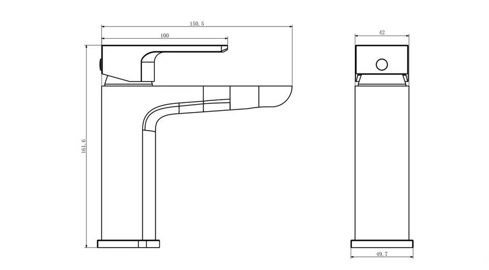 Kartell Mono Basin Mixer with Click Waste - Chrome TAP Sink Bathroom