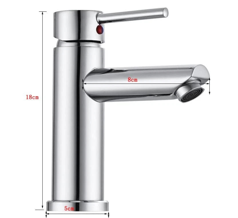 Cisivis Cloakroom Modern Bathroom Basin Sink Mono Chrome Mixer Tap & Waste Set