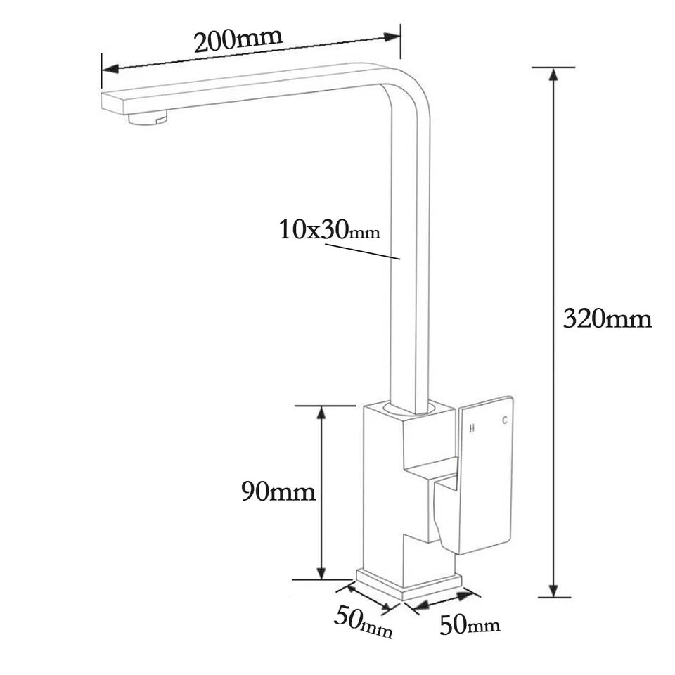 Kitchen Sink Mixer Tap Mono 360º Swivel Faucet Spout Brushed Steel/Black/Chrome