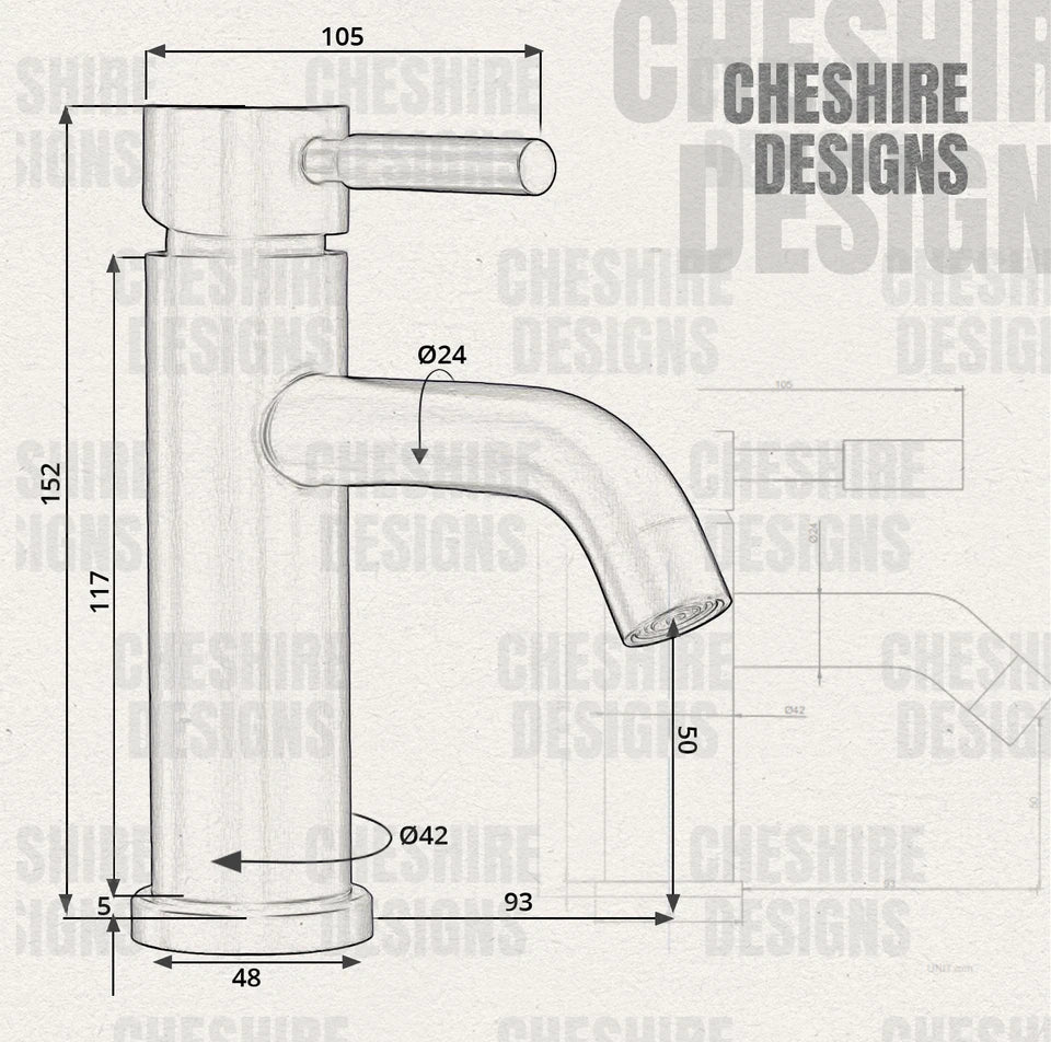 Gunmetal Grey Bathroom Basin Sink Tap Mono Mixer Round Modern Faucet + Waste