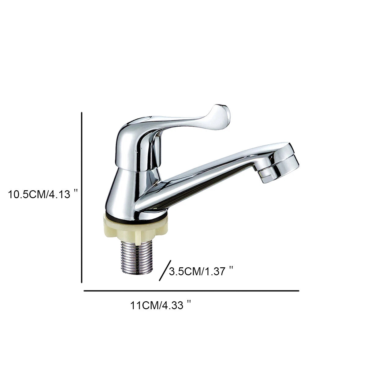 1 Pair Chrome Lever Basin Sink Taps Bathroom Taps 1/2" Cold Stylish Durable