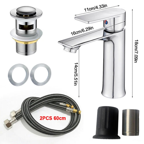 Bathroom Sink Taps with Waste Chrome Mono Basin Mixer Tap Single Lever Faucet s