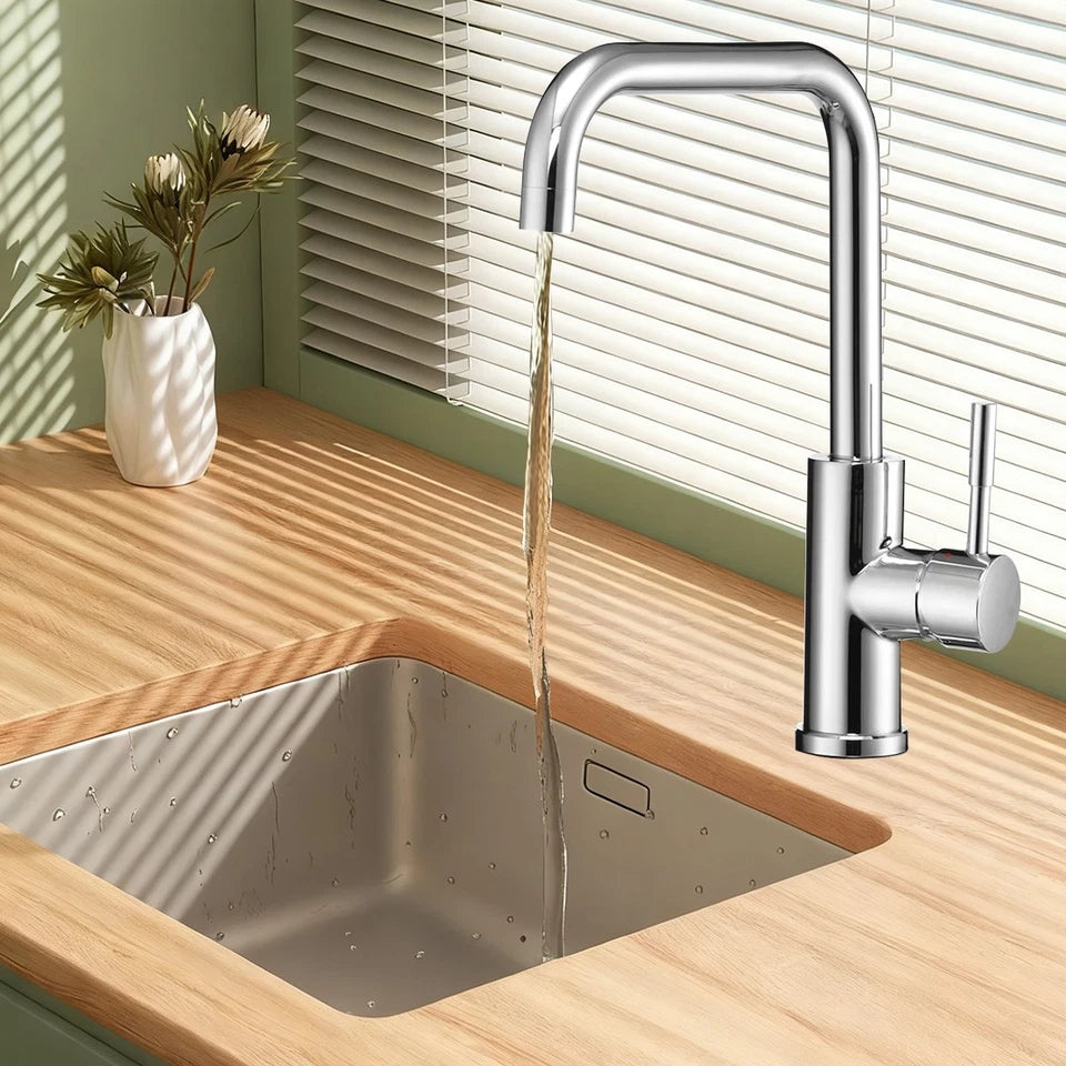 360° Modern Kitchen Sink Mixer Taps Swivel Spout Single Lever Tap Mono Faucet