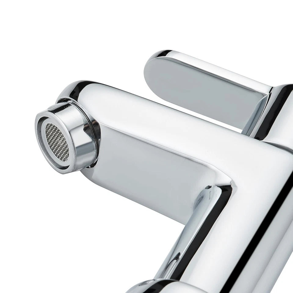 2 Taps Twin Hot Cold Pair Tap Modern Bath Bathroom Twin Bath Taps (Hot And Cold)