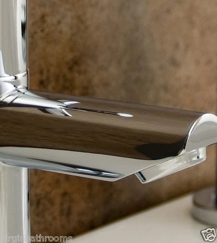 BATHROOM BASIN SINK HOT & COLD PAIR TAPS SET CHROME SOLID BRASS