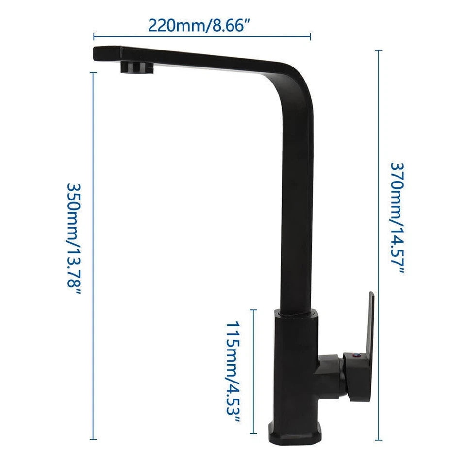 Kitchen Sink Mixer Taps Swivel Spout Single Lever Tap Mono Modern Faucet