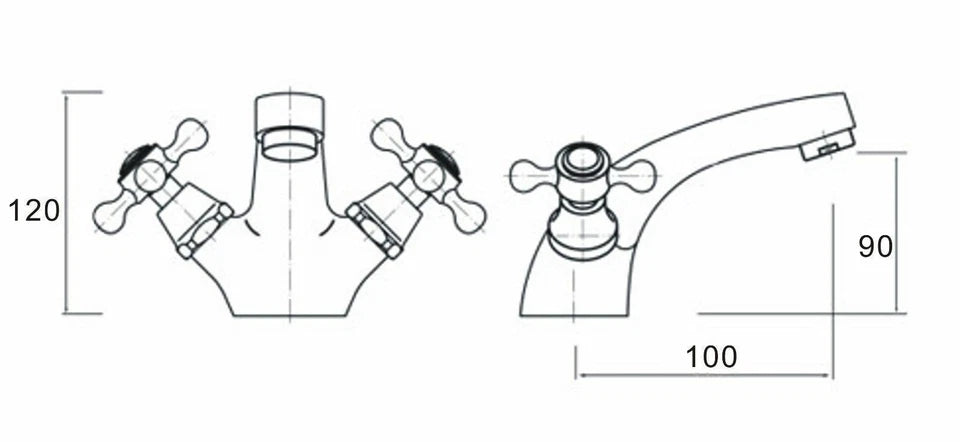 Chrome Effect Basin Mixer Tap Cloakroom Mono Bathroom Sink Tap + Waste + Fixing Kits