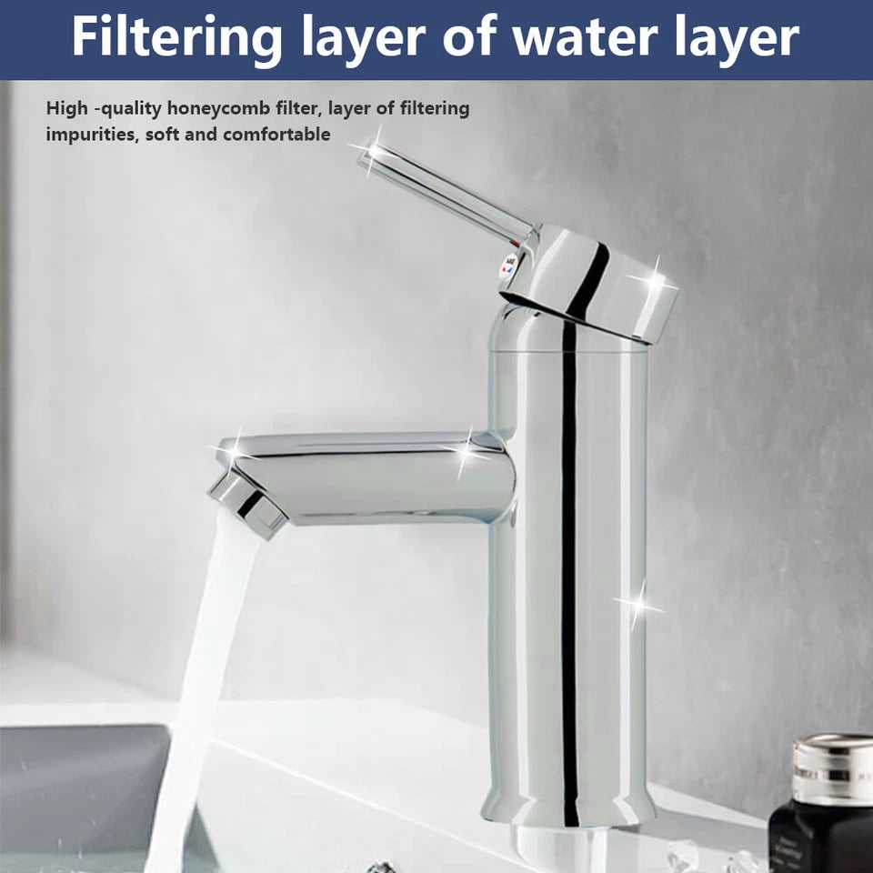 Cisivis Cloakroom Modern Bathroom Basin Sink Mono Chrome Mixer Tap & Waste Set