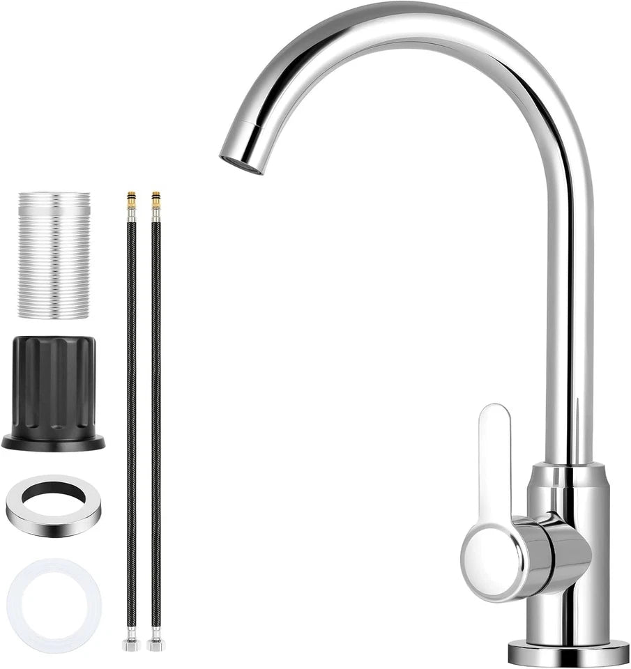 Rust-Resistant 304 Stainless Steel Kitchen Sink Tap – 360º Swivel Spout