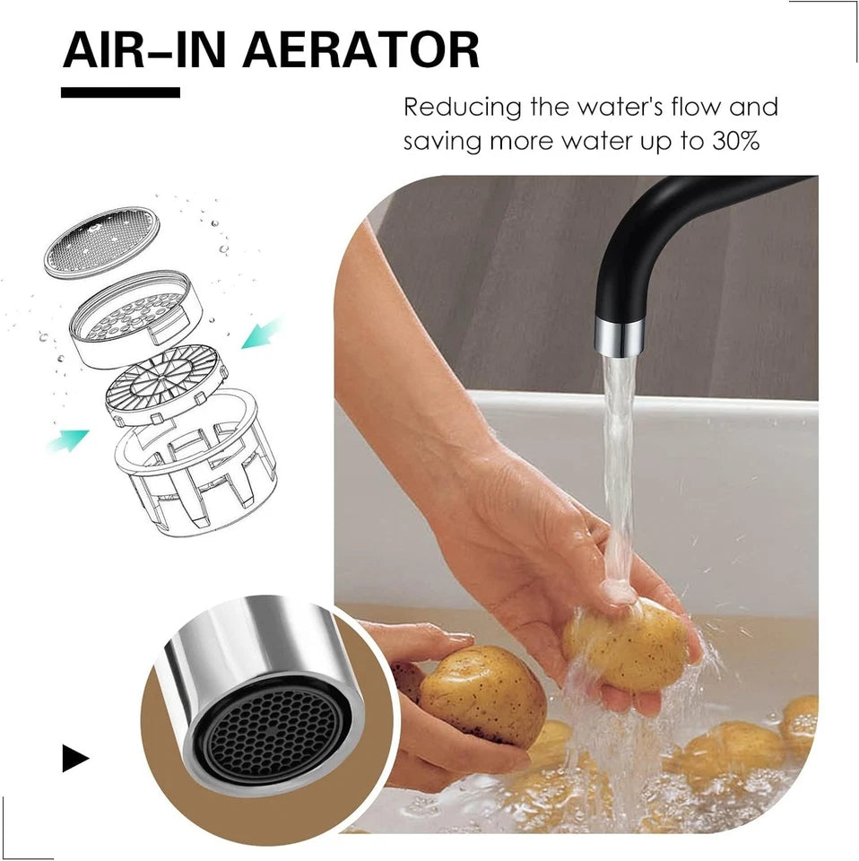 Kitchen Sink Mixer Tap with 360 Swivel Spout, Monobloc Kitchen Faucet Mixer