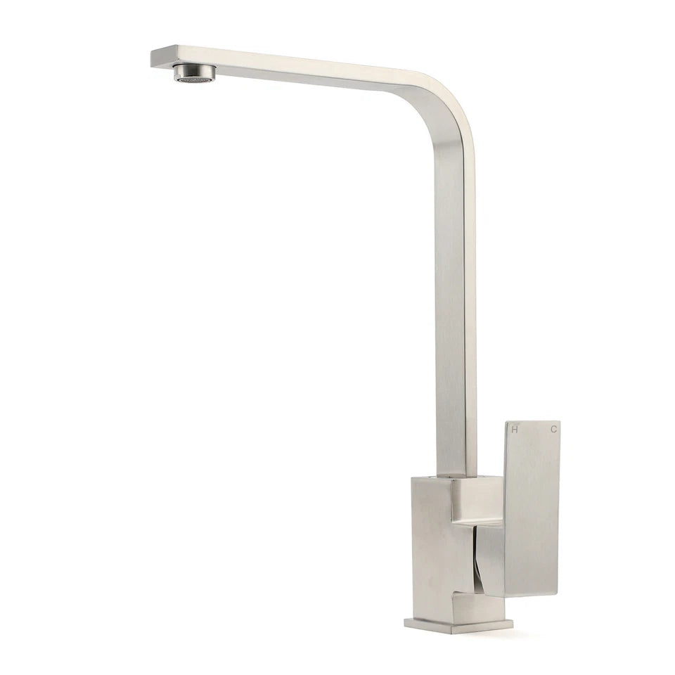 Kitchen Sink Mixer Tap Mono 360º Swivel Faucet Spout Brushed Steel/Black/Chrome