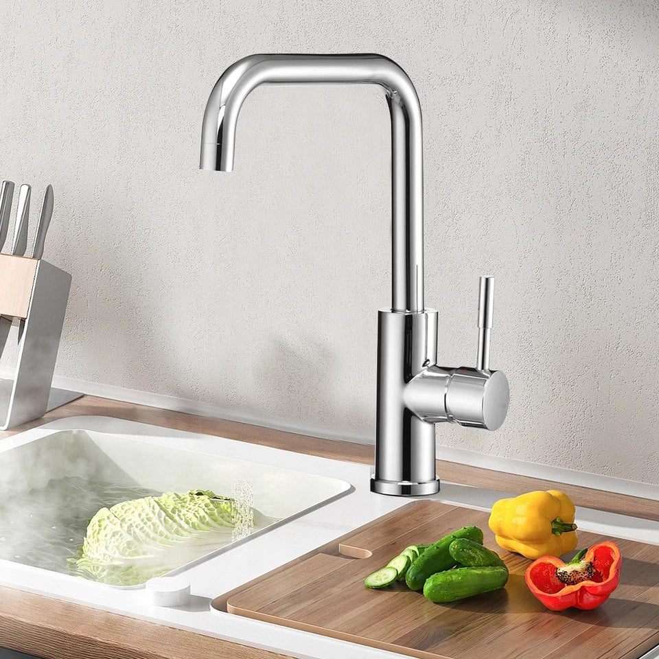360° Modern Kitchen Sink Mixer Taps Swivel Spout Single Lever Tap Mono Faucet