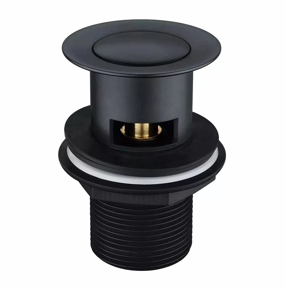NEW Modern Waterfall Bathroom Tap Basin Sink Mono Mixer Black Cloakroom + Waste