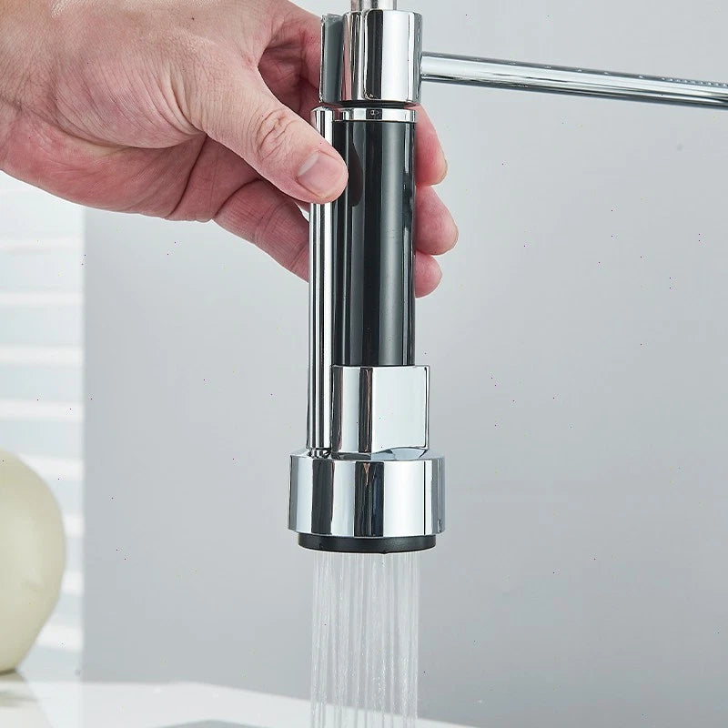 Modern Mono Pull Out Kitchen Mixer Tap 360° Dual Spout Spray Single Lever Chrome