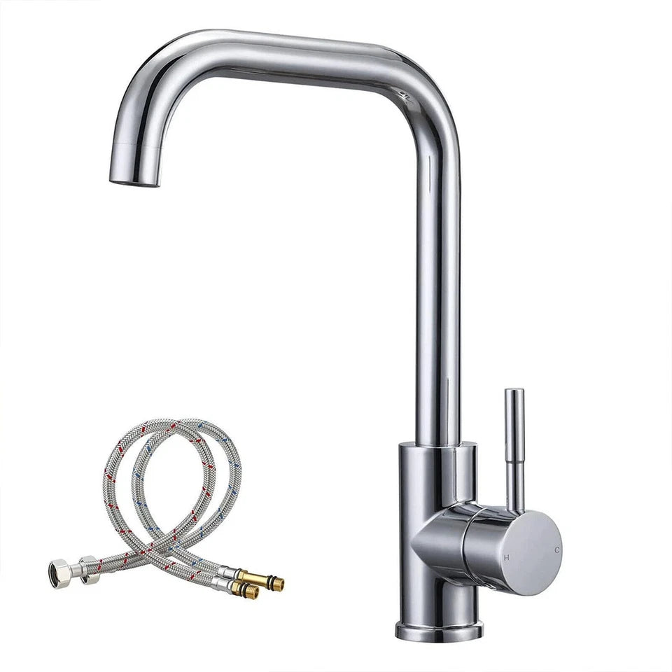360° Modern Kitchen Sink Mixer Taps Swivel Spout Single Lever Tap Mono Faucet