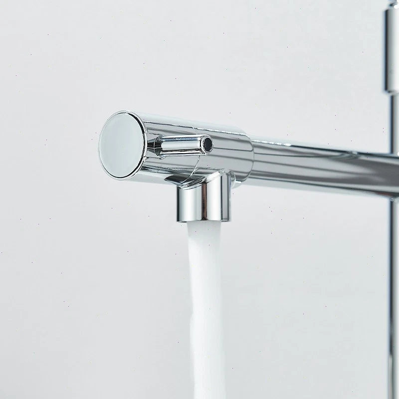 Modern Mono Pull Out Kitchen Mixer Tap 360° Dual Spout Spray Single Lever Chrome