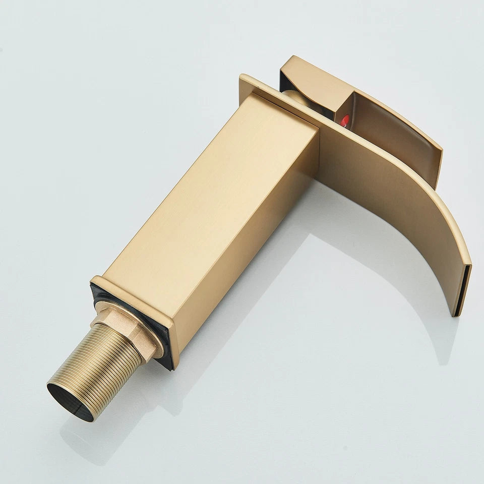 Bathroom Sink Tap Single Lever Mono Wash Basin Vanity Mixer Taps Brushed Gold