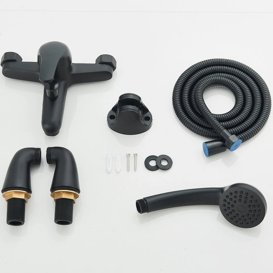 Luxury Bathroom Black Sink Bath Filler Tap Shower Mixer Taps with Hand Held Set