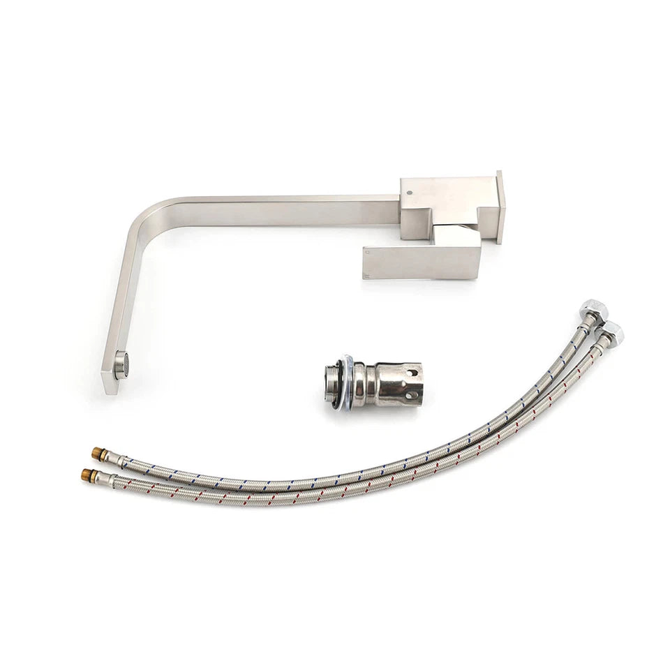 Kitchen Sink Mixer Tap Mono 360º Swivel Faucet Spout Brushed Steel/Black/Chrome