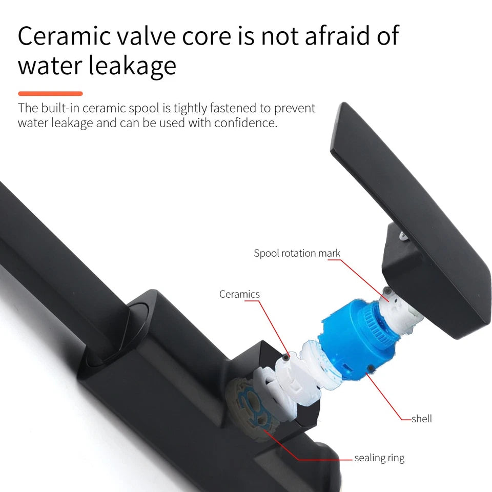 Kitchen Sink Mixer Taps Swivel Spout Single Lever Tap Mono Modern Faucet