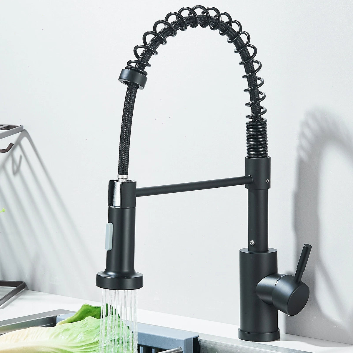 Modern Pull Out Kitchen Mixer Tap Dual Spout Spray Single Lever 360°