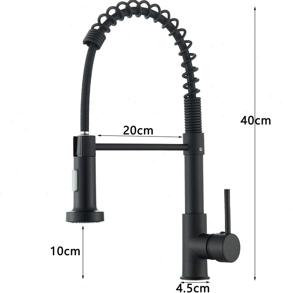 Modern Pull Out Kitchen Mixer Tap Dual Spout Spray Single Lever 360°