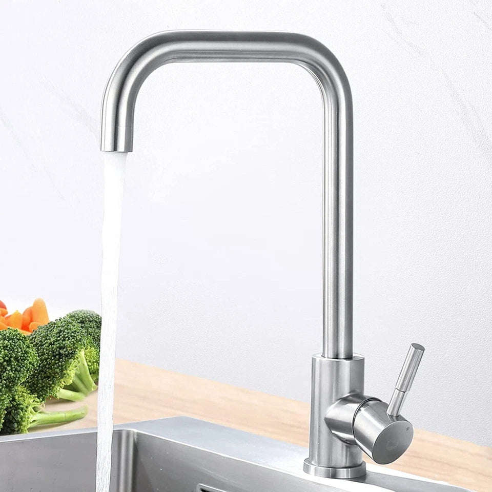 360° Modern Kitchen Sink Mixer Tap Swivel Spout Single Lever Tap Mono Faucet